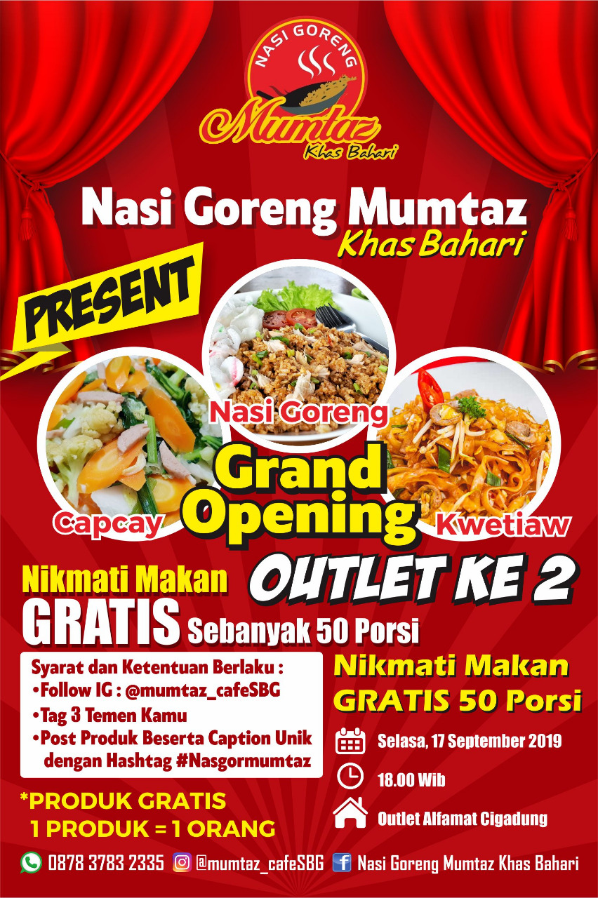 Hari Ini Mumtaz Bagikan 50 Porsi Nasi Goreng Gratis