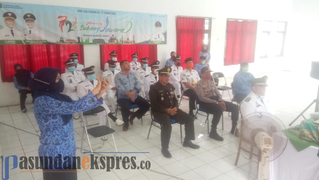 Kecamatan Kalijati Ikuti Upacara HUT Subang secara Online