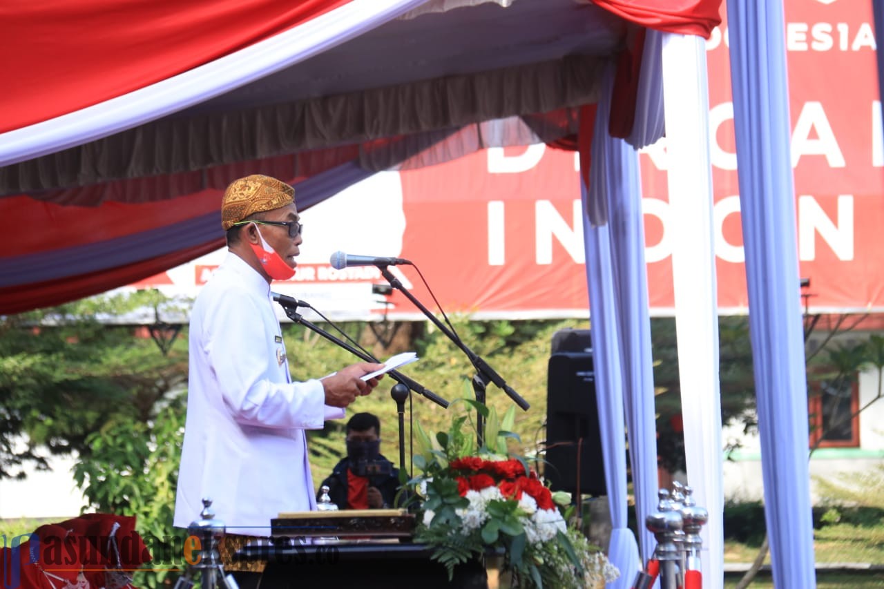 Upacara Hut RI Tingkat Kabupaten Subang Dilaksankan dengan Protokol Kesehatan