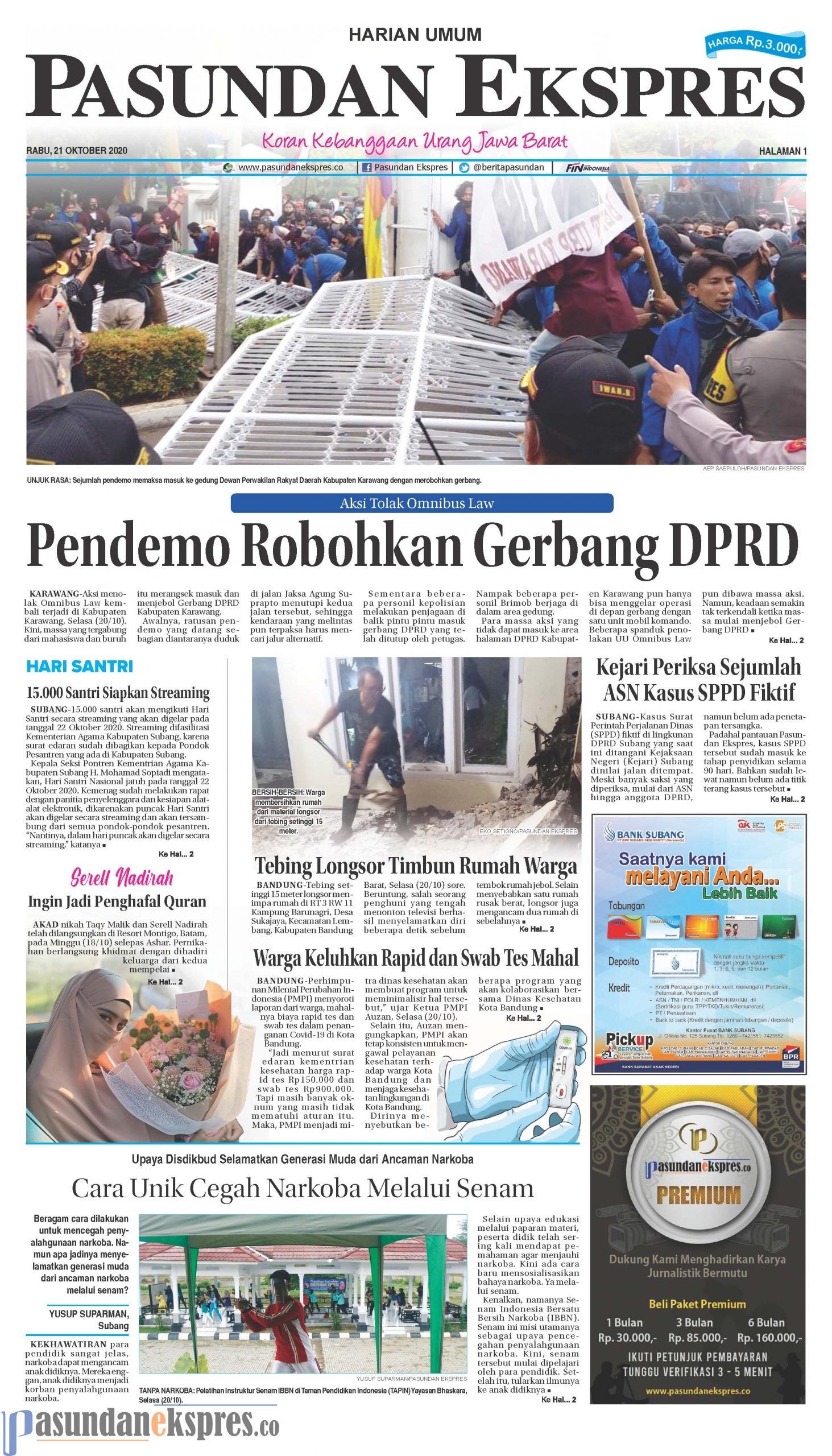 (E-Paper) PDF Pasundan 21 Oktober 2020