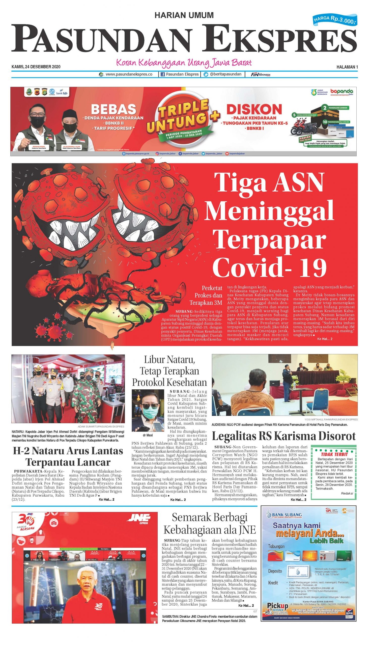 (E-Paper) Pasundan Ekspres 24 Desember 2020