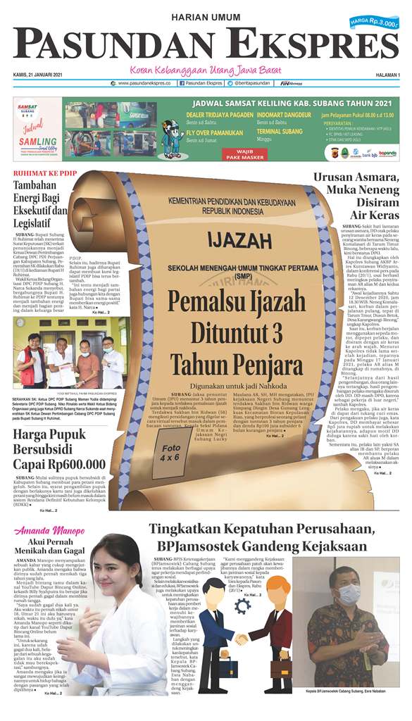 (E-Paper) Pasundan 21 Januari 2021