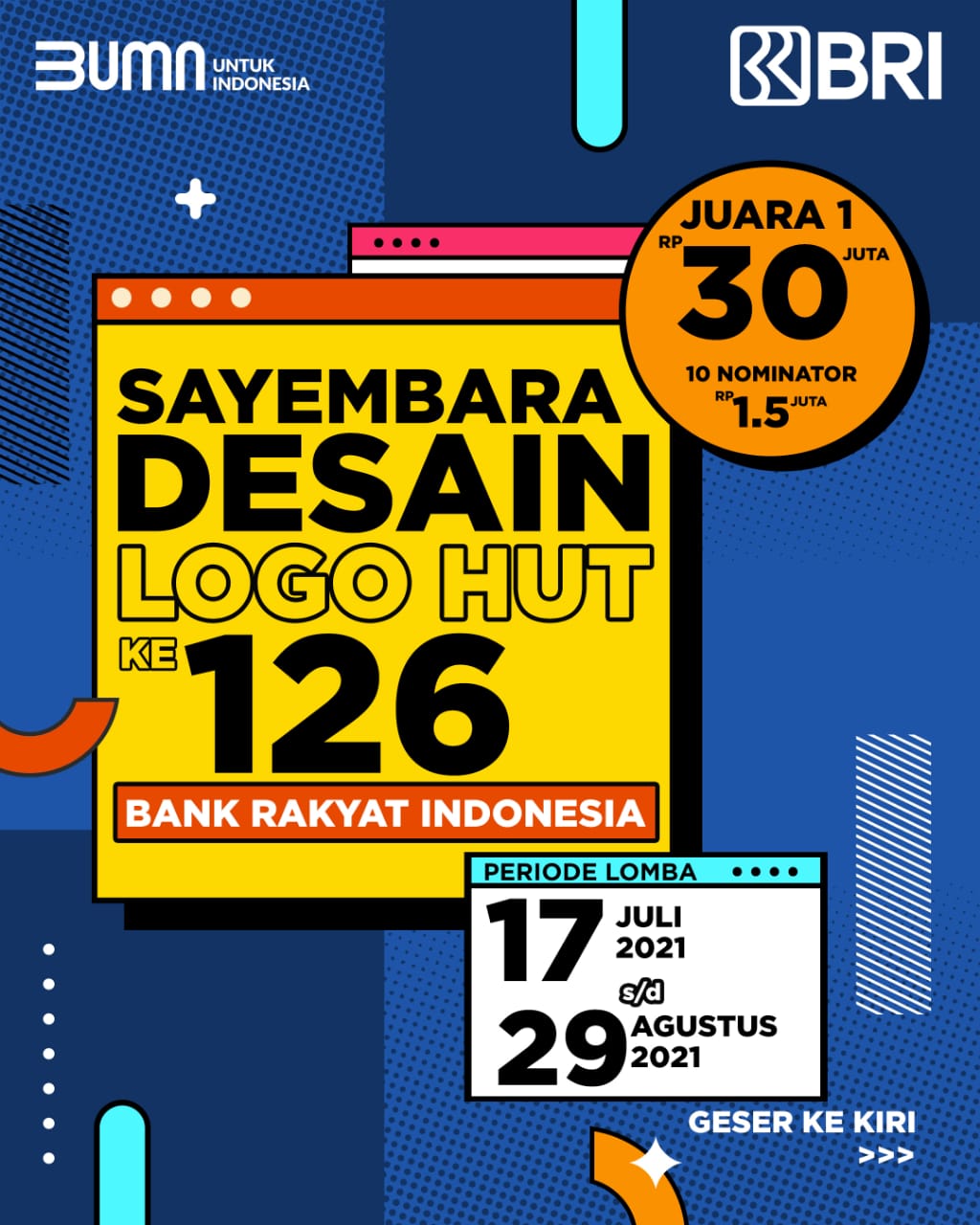 Sambut HUT ke 126, BRI Gelar Sayembara Desain Logo