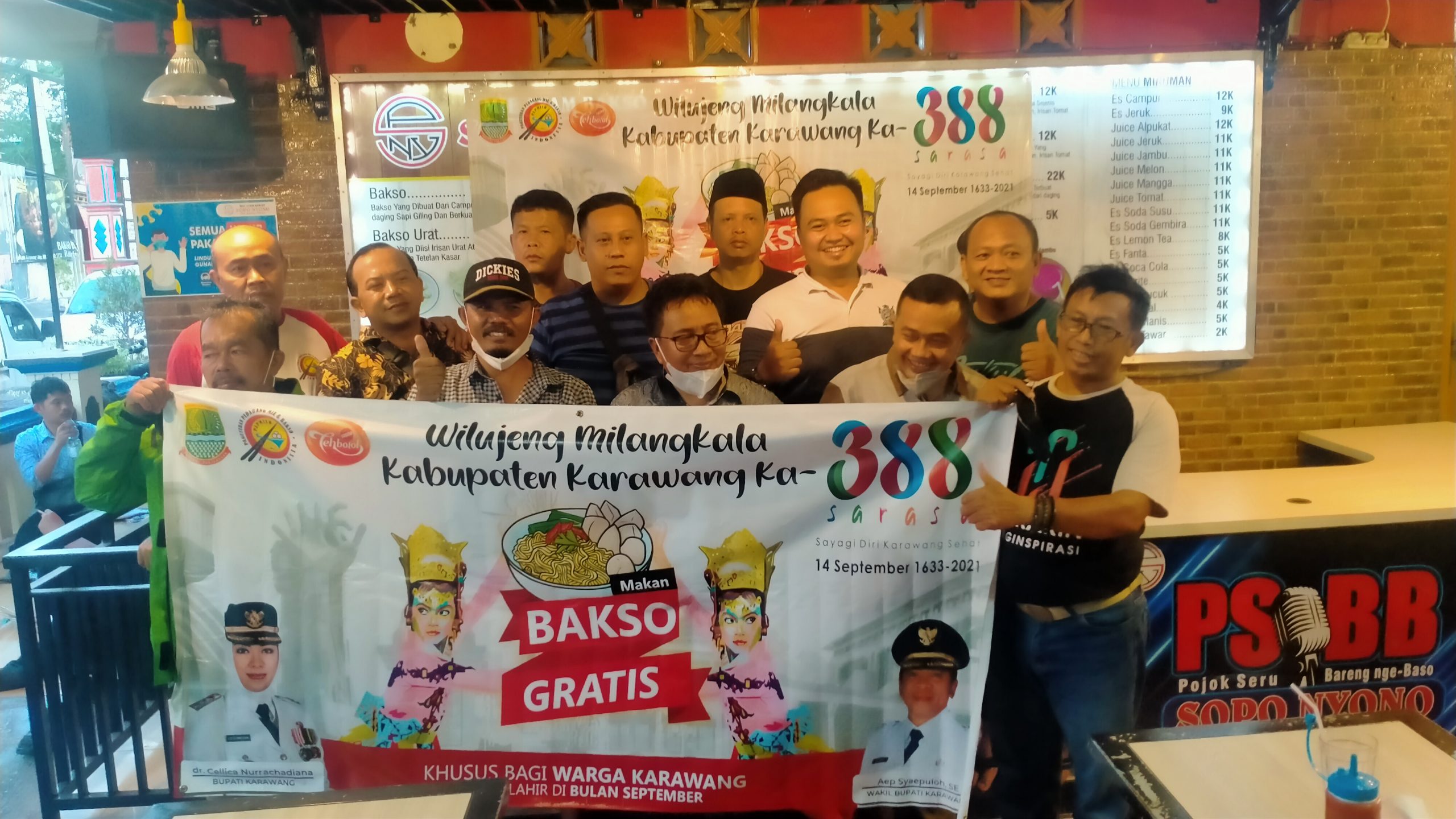 bakso gratis hut karawang