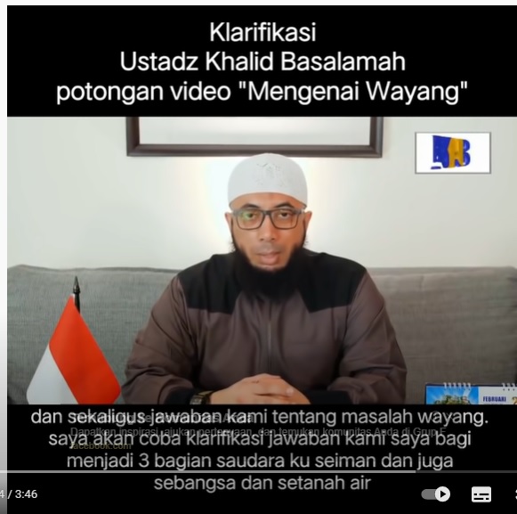 Ustadz Khalid Basalamah Klarifikasi Soal Haramkan Wayang, Begini Penjelasannya