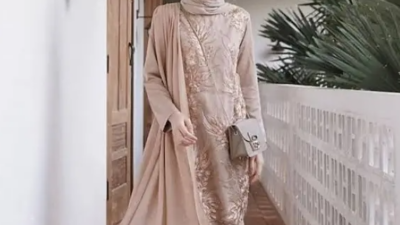 Gamis moscrepe kombinasi tile brokat