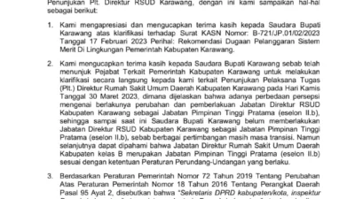 KASN Kembali Perintahkan Copot Plt Direktur RSUD Karwawang Fitra Hergyana