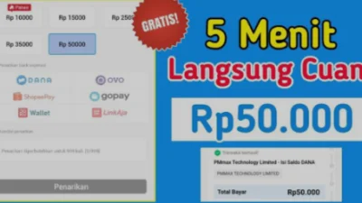 Cara Dapat Saldo Dana Gratis Rp 50rb, Terbukti Cair!