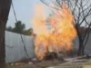 Kobaran Api Akibat Gas Alam di Rest Area Kilometer 86 B