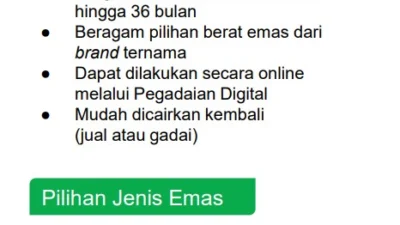 Cicilan Emas Pegadaian Hari Ini