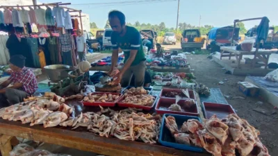 Harga Daging Ayam di Pasar Jumat Palasari Naik