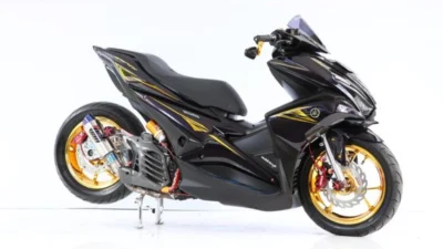 Modifikasi Aerox Hitam yang Simple dan Elegan