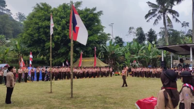 Ratusan Siswa di Kwarran Ciater Ikuti Gema Pramuka