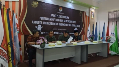 Daftar 625 DCS DPRD Kabupatan Subang Ditetapkan KPU