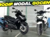 Modif Aerox 155 New Hitam Terbaru 2023, Modal Goceng