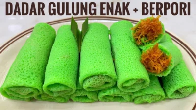 Resep Dadar Gulung isi Kelapa Takaran Sendok, Lembut Anti Gagal