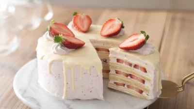 Resep Mille Crepe Cake Strawberry