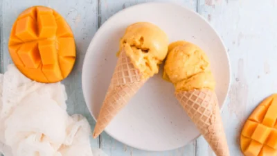 ilustrasi Resep Es Krim Gelato Mangga (Image From: Bakes by Chichi)