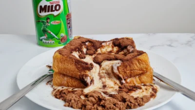 Cara Membuat Milo Lava Toast (Image From: Tashcakes!)