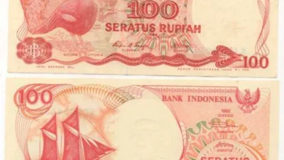 Harga Uang Kertas 100 Rupiah Tahun 1992