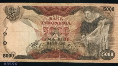 Uang kertas pecahan Rp 5.000 tahun 1975