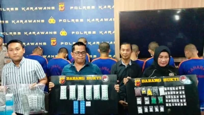 Polres Karawang Tangkap 12 Tersangka dari 11 Kasus Penyalahgunaan Narkotika dan Obat Keras Tertentu