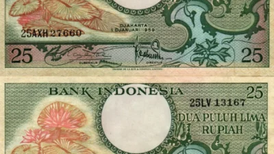 Uang Kertas Kuno 25 Rupiah