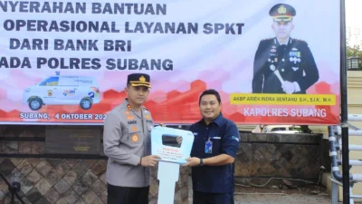 BRI Subang Berikan Kendaraan untuk Layanan Sentra Pelayanan Kepolisian Terpadu Polres