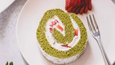 Matcha Swiss Roll. (Sumber Gambar: Sweet and Savory by)