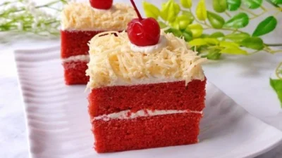 Bolu Kukus Siliwangi Red Velvet. (Sumber Gambar: cookpad.com/ Wenny Suteja)