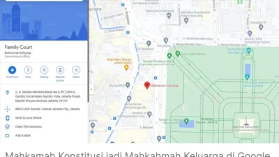 Viral! Mahkamah Konstitusi Berubah Jadi 'Mahkamah Keluarga' di Google Maps