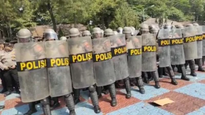 Polres Subang Gelar Gladi Sispamkota Pengaman Pemilu 2024