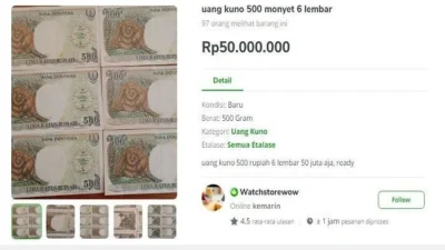 Uang Kertas Rp500 Bergambar Orang Utan, Harganya Ga Masuk Akal Tapi Laris Manis di Kalangan Kolektor