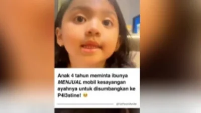 Heboh! Anak Kecil Berusia 4 Tahun Meminta Jual Mobil Mewah untuk Sumbangan ke Palestina