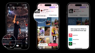 Fitur Add to Music Apps. (Sumber: Newsroom | TikTok)