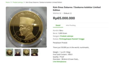 Koin Emas Soekarno Asli, Harganya Fantastis tapi Tetap Banyak Diminati Kolektor