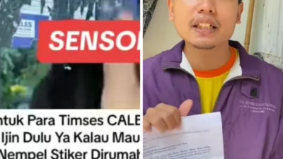 Viralkan Aksi Timses Caleg yang Pasang Stiker Dirumahnya Tanpa Izin, TikToker Ini Disomasi Parpol