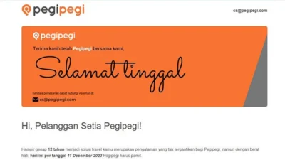 Usai Beroperasi Hampir 12 Tahun Pegipegi Resmi Tutup