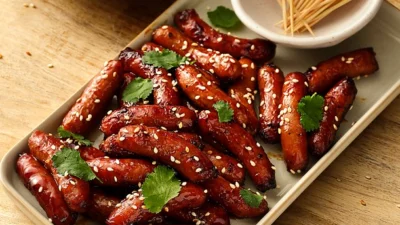 Resep Sosis Teriyaki. (Sumber Gambar: Ocado)