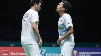 Pasangan ganda putra Mohammad Ahsan/Hendra Setiawan. (Sumber Foto; Laman Resmi PBSI)