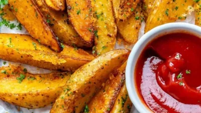 Potato Wedges Crispy. (Sumber Gambar: Healthy Fitness Meals)