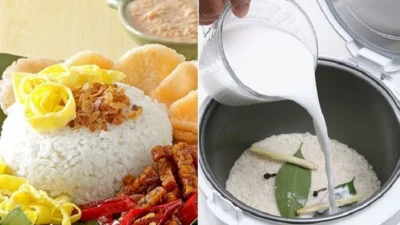 Cara Membuat Nasi Uduk Rice Cooker. (Sumber Gambar: Grid.id)