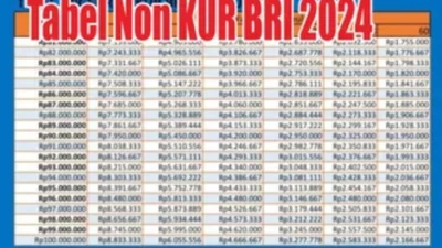 Tabel Angsuran BRI Non KUR Terbaru 2024