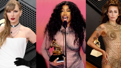 Penghargaan Grammy Awards 2024: Taylor Swift, Cyrus, dan SZA Mendominasi Piala (Image From: People/Edited by Canva)