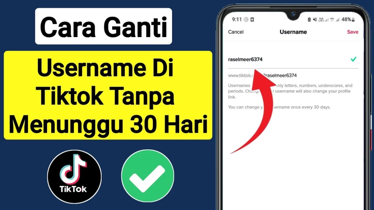 Cara Mengganti Username TikTok Tanpa Angka Sebelum 30 Hari