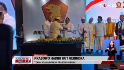 Hadiri HUT Gerindra di Bali, Prabowo Disambut Antusias Pendukung