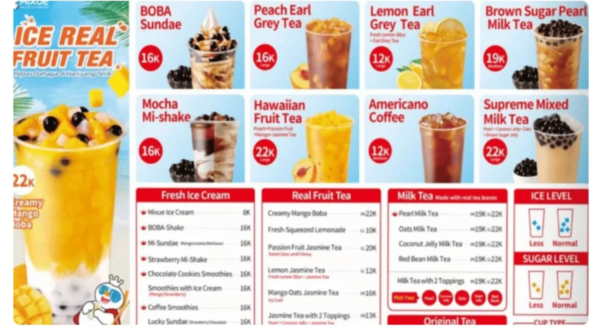 Daftar Harga Menu Mixue Ice Cream Terbaru 2024, Rekomendasi Minuman yang Ramah di Kantong