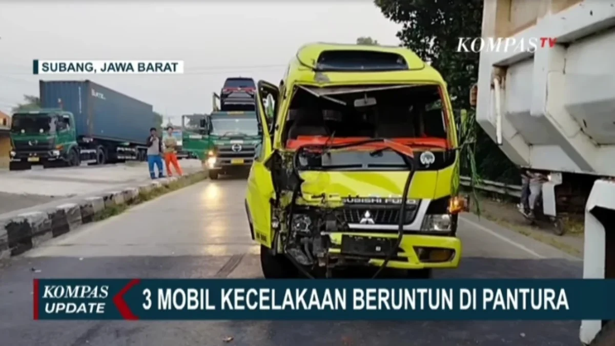 Tiga Mobil Tabrakan Beruntun di Pantura Subang, Kecelakaan Ini Terjadi dari Jalur Arah Jakarta Menuju Cirebon.