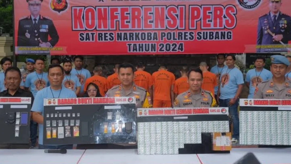 Operasi Narkoba di Subang: 24 Pelaku Ditangkap, Barang Bukti Disita Puluhan Kilogram