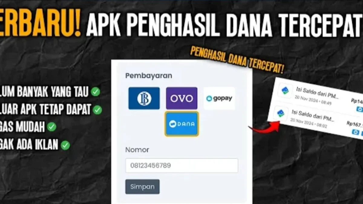 Belum Banyak yang Tahu! Aplikasi Penghasil Saldo Dana dengan Tugas Mudah dan Tanpa Iklan